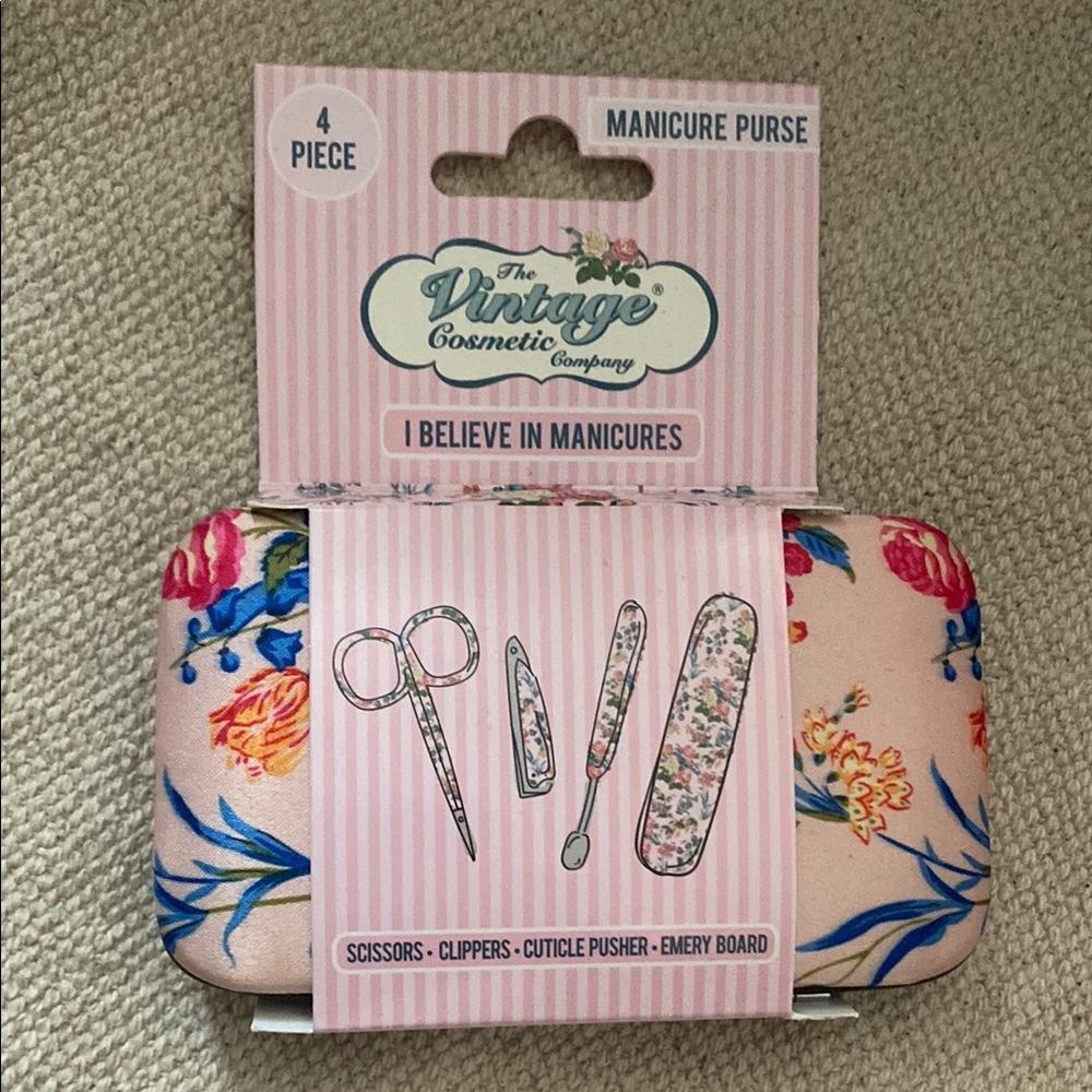 Floral Manicure Purse - Pink